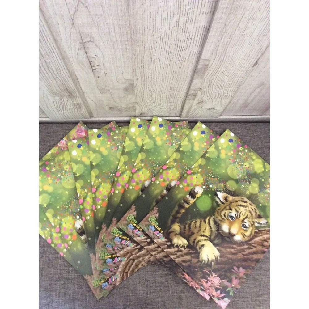 Pocket Folders Glittery Tiger Cub Lot Of 8 Teacher Classroom School